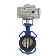 Bundor 6inch dn65 12v electric butterfly valve food grade  ductile iron cast iron electric wafer butterfly valve